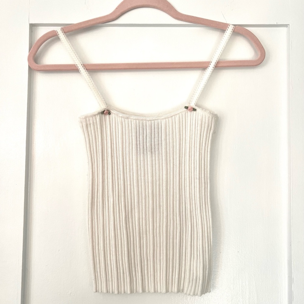 UNIF Knit Ribbed Tank with Rosettes